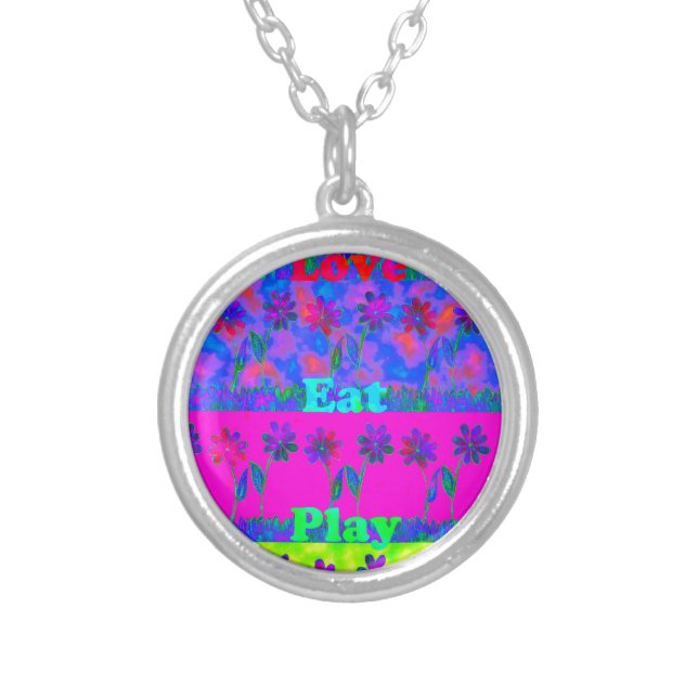 Cloudy Nice Day Better Night. Silver Plated Necklace (Front)