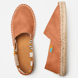 Cloudy Orange and Gray - Grey - Abstract Pattern Espadrilles