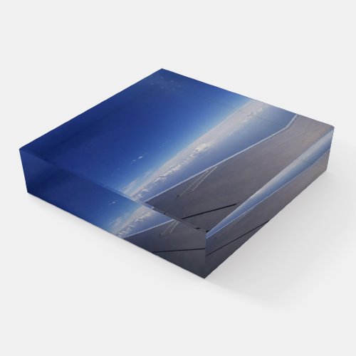 Cloudy Plane View Paperweight