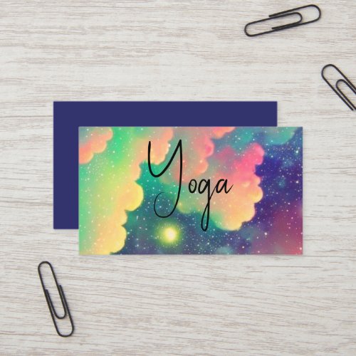 Cloudy rainbow galaxy morning stars yoga  business card