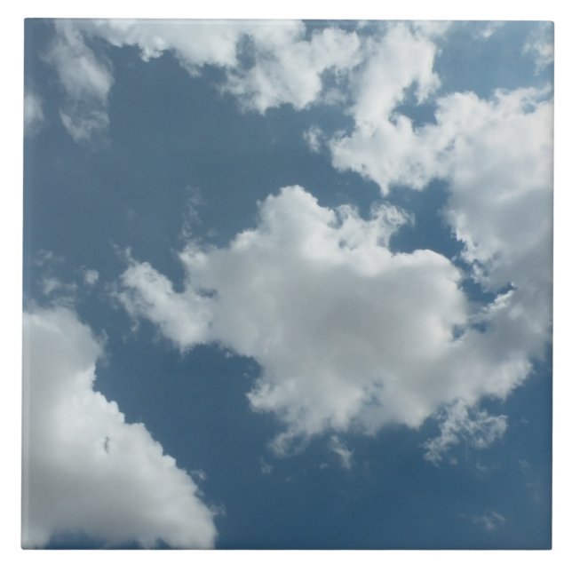 Cloudy Sky Abstract Photography Ceramic Tile (Front)