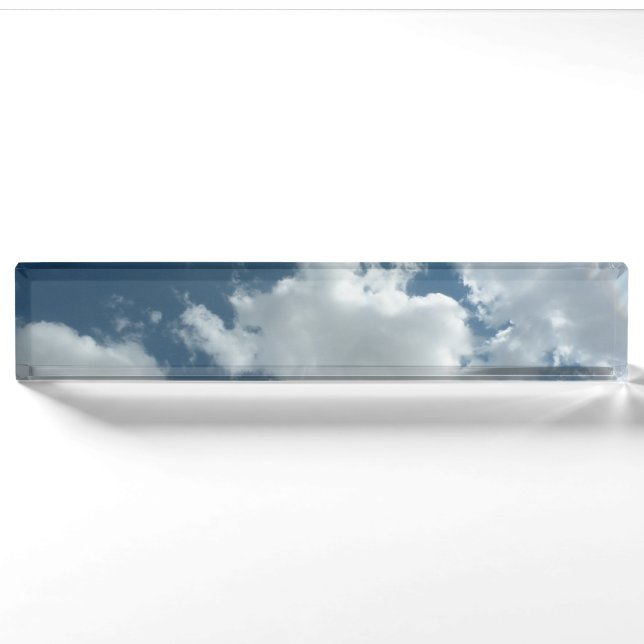 Cloudy Sky Abstract Photography Desk Name Plate (Front)