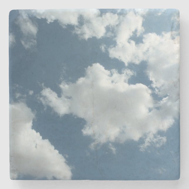 Cloudy Sky Abstract Photography Stone Coaster (Front)