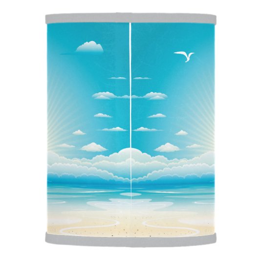 Cloudy Sky and Seagulls Over the Sea Lamp Shade (Back)