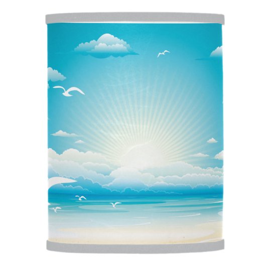 Cloudy Sky and Seagulls Over the Sea Lamp Shade (Right)