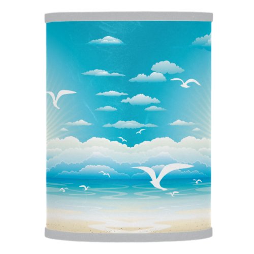 Cloudy Sky and Seagulls Over the Sea Lamp Shade