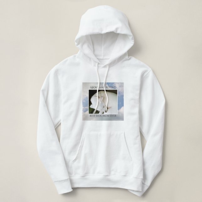 Cloudy Sky Best Dog Mom Cute Peaceful Blue Hoodie (Design Front)
