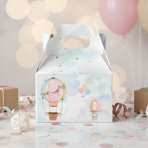 Cloudy sky hot air balloons kids birthday favor boxes