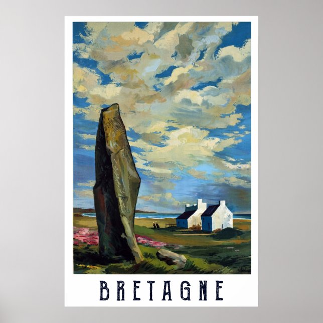 Cloudy Sky Over Brittany, France Poster (Front)