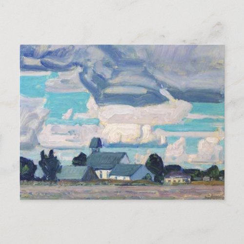 Cloudy Sky Thornhill Church famous painting Postcard