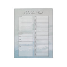 Cloudy Sky To Do List Daily Planner Notepad