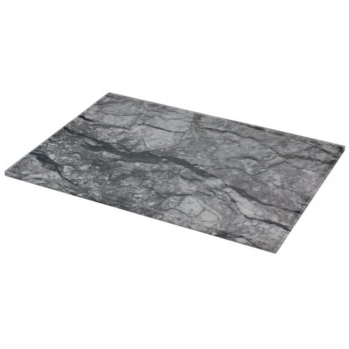 Cloudy Slate Black Streaked marble stone finish Cutting Board