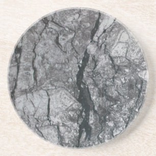 Cloudy Slate Black Streaked marble stone finish Drink Coaster