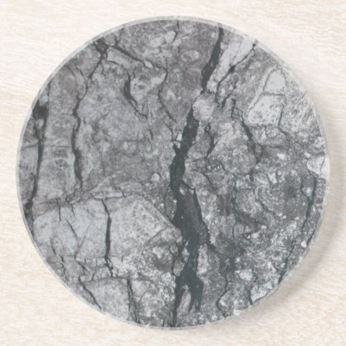 Cloudy Slate Black Streaked marble stone finish Drink Coaster