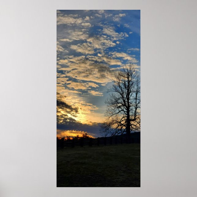 Cloudy Sunset on the Blue Ridge Parkway Poster (Front)