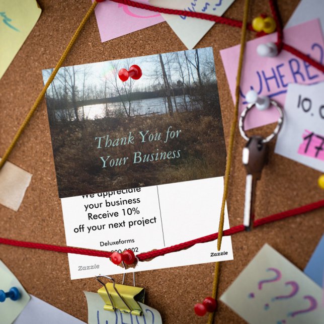 Cloudy Sunset Thank You for your Business Postcard (Creator Uploaded)