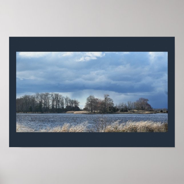 Cloudy Waterscape Poster (Front)