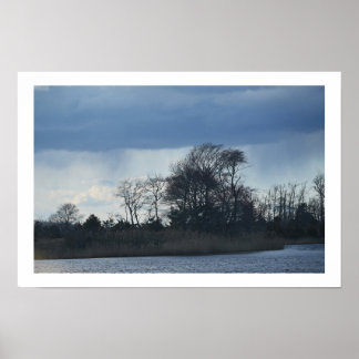 Cloudy Waterscape Poster