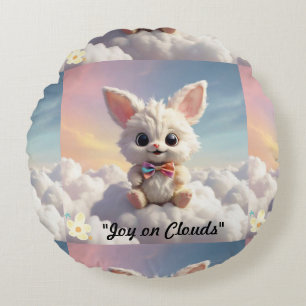 "Cloudy Whimsy Delight" Round Pillow