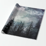 Cloudy Winter Pine Forest Wrapping Paper