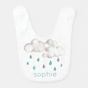 Cloudy with a chance of a Baby Shower Bib