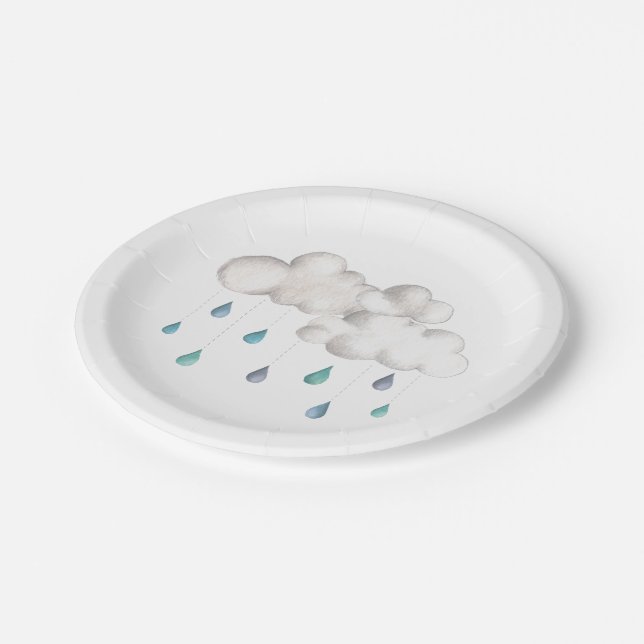 Cloudy with a chance of Sprinkles Paper Plates (Angled)