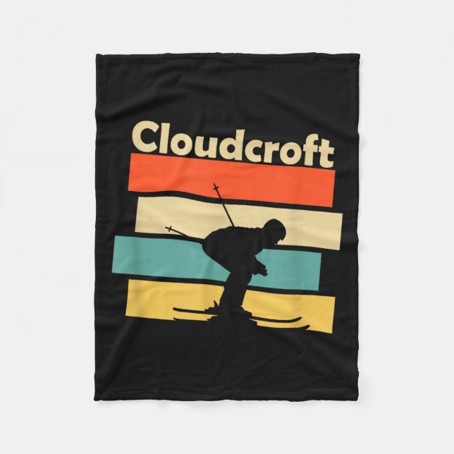 Clouroft New Mexico Retro Ski  Fleece Blanket (Front)