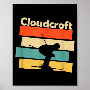 Clouroft New Mexico Retro Ski Poster