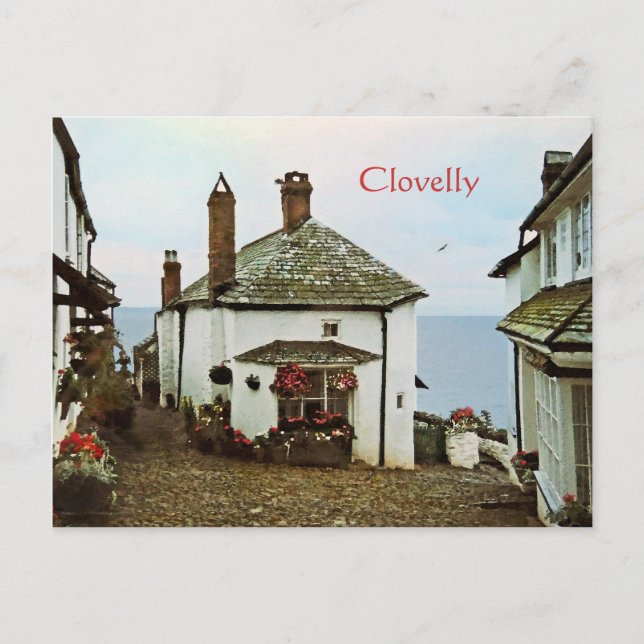 Clovelly Village Souvenir Postcard (Front)