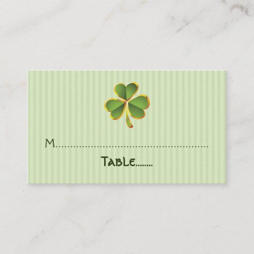 Clover and stripes wedding place card