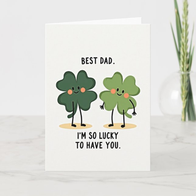 Clover Best Dad Lucky Love Card (Front)