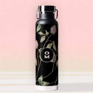 Clover Black Botanical Water Bottle