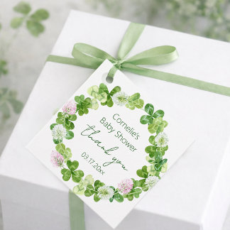 Clover Bloom Greenery Thank You  Favor Tags