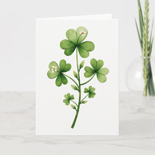 Clover Blooms Watercolor Card (Front)