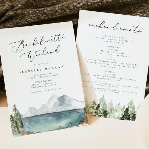 Clover _ Bohemian Watercolor Mountain Lake Invitation