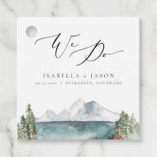 CLOVER Boho Rustic Mountain Lake Wedding Favor Tags