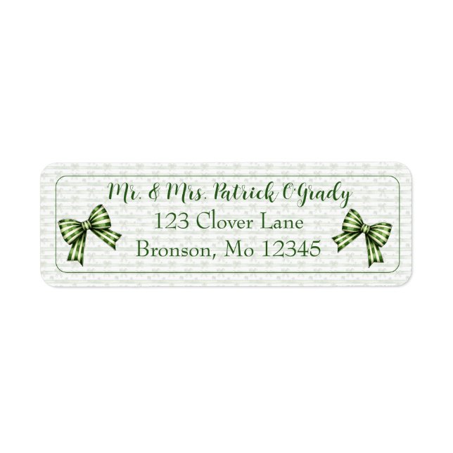 Clover & Bow St. Patrick’s Day  Label (Front)