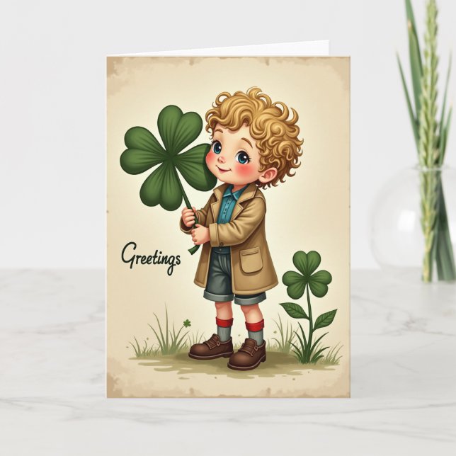 Clover Boy Vintage Style Card (Front)