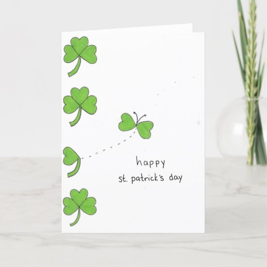 Clover Butterfly St. Patrick's Day Folding Card