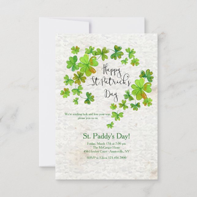 Clover Cascade St. Patrick's Invitation (Front)
