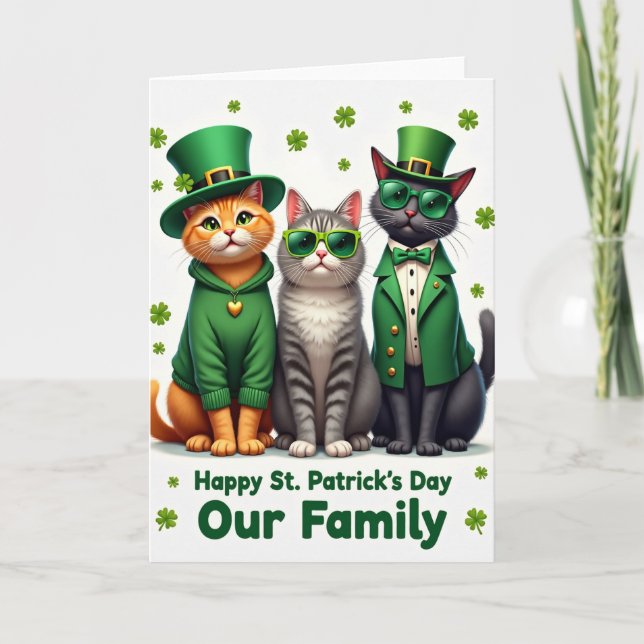 Clover Cats Family Holiday Card (Front)