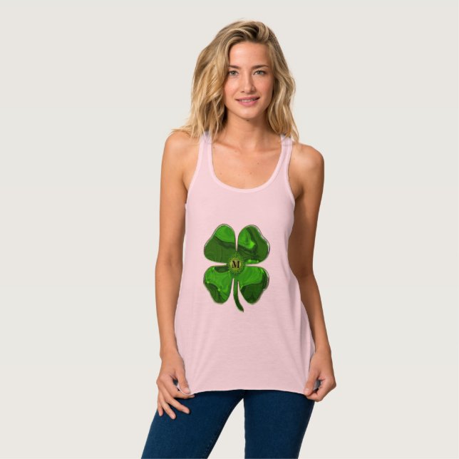 Clover Chic  monogram Customizable Tank Top (Front Full)