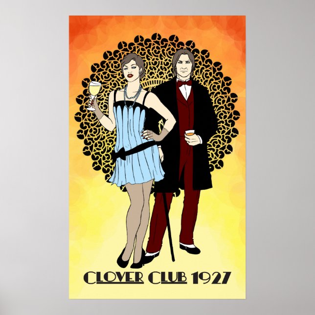 Clover Club -1920s Art Nouveau Poster (Front)