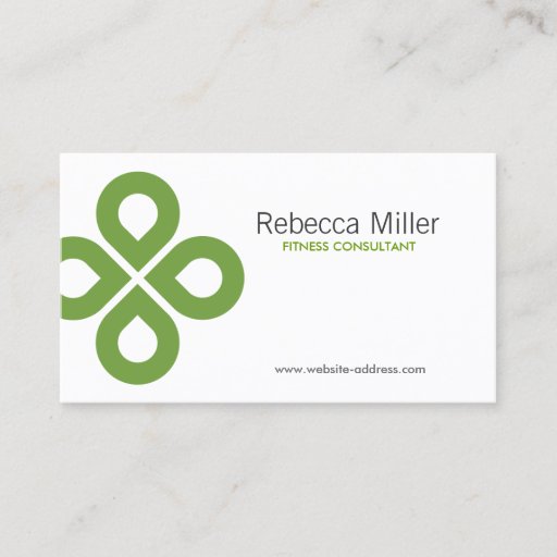 Customizable CLOVER DESIGN in LIME GREEN Business Card Templates