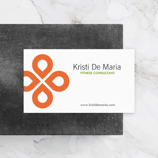 Customizable CLOVER DESIGN in ORANGE Business Card