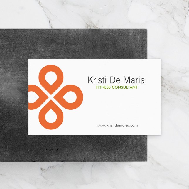 CLOVER DESIGN in ORANGE Business Card (Creator Uploaded)