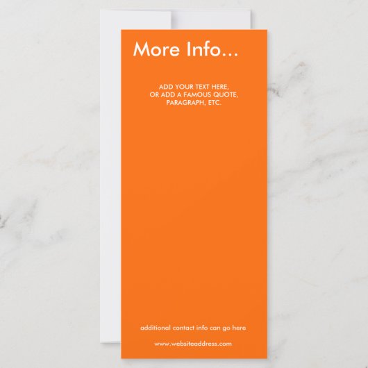 CLOVER DESIGN in ORANGE - RACK CARD (Back)