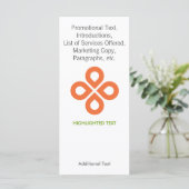 CLOVER DESIGN in ORANGE - RACK CARD (Standing Front)