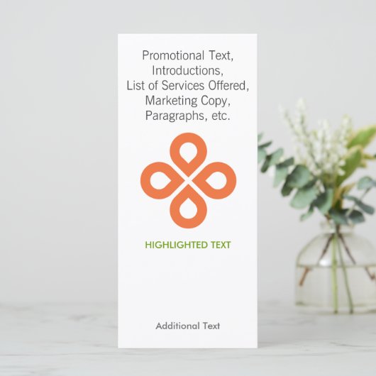 CLOVER DESIGN in ORANGE - RACK CARD (Standing Front)