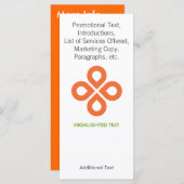 CLOVER DESIGN in ORANGE - RACK CARD (Front/Back)